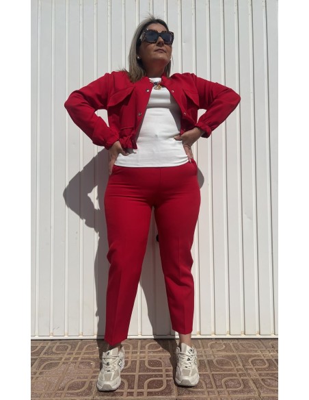 Pantalón Pinzas Rojo