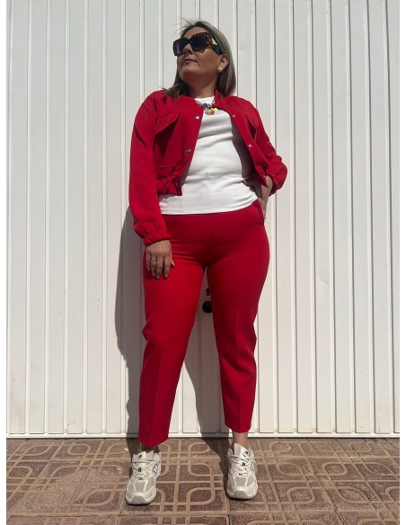 Pantalón Pinzas Rojo