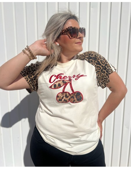 Camiseta Cherry Leopardo