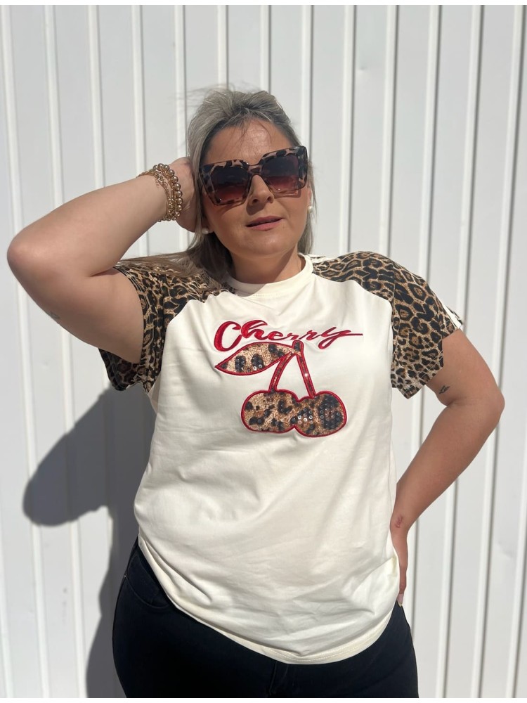 Camiseta Cherry Leopardo