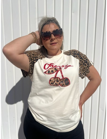 Camiseta Cherry Leopardo