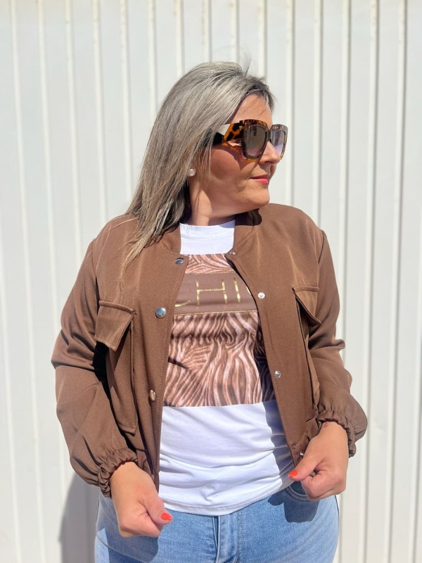 Bomber Bolsillos Chocolate 2