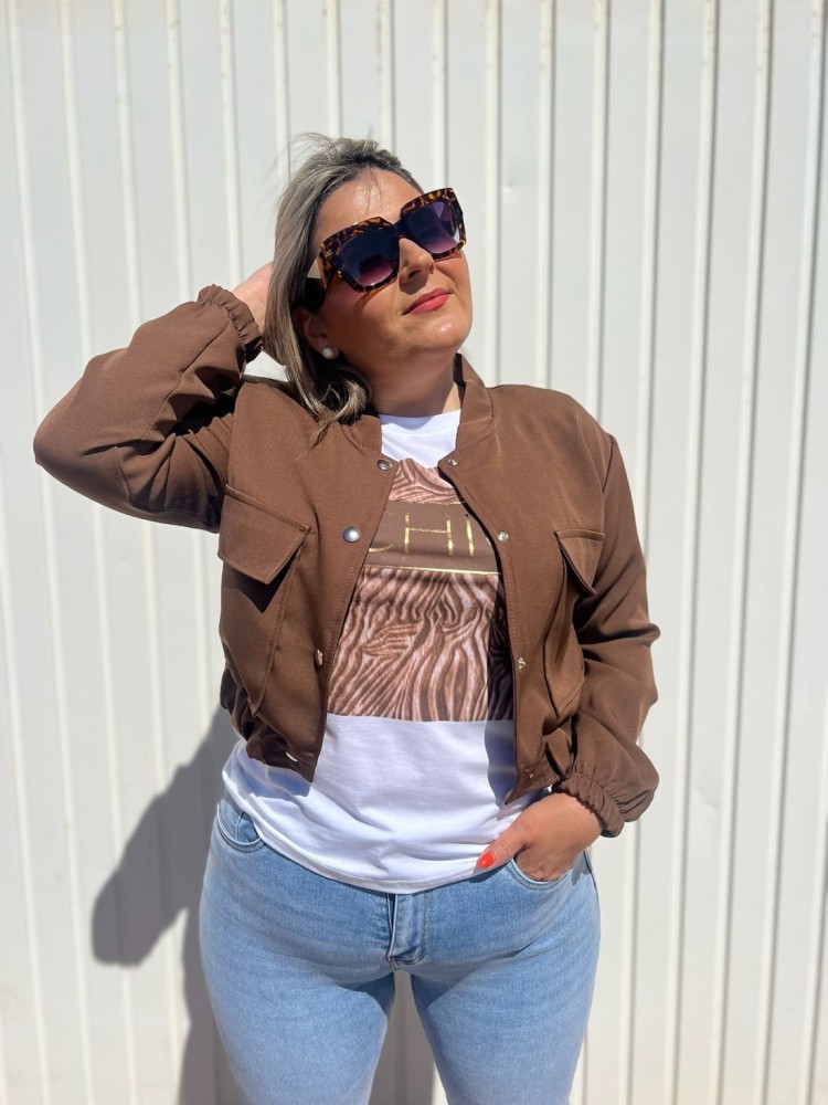 Bomber Bolsillos Chocolate