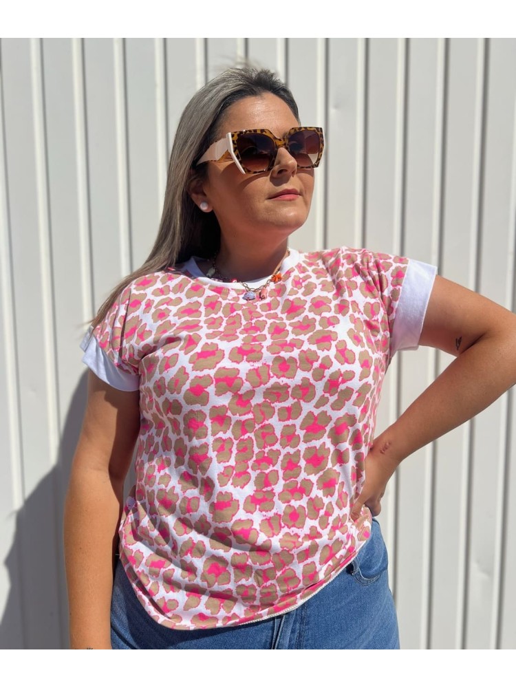 Camiseta Leopardo Flúor