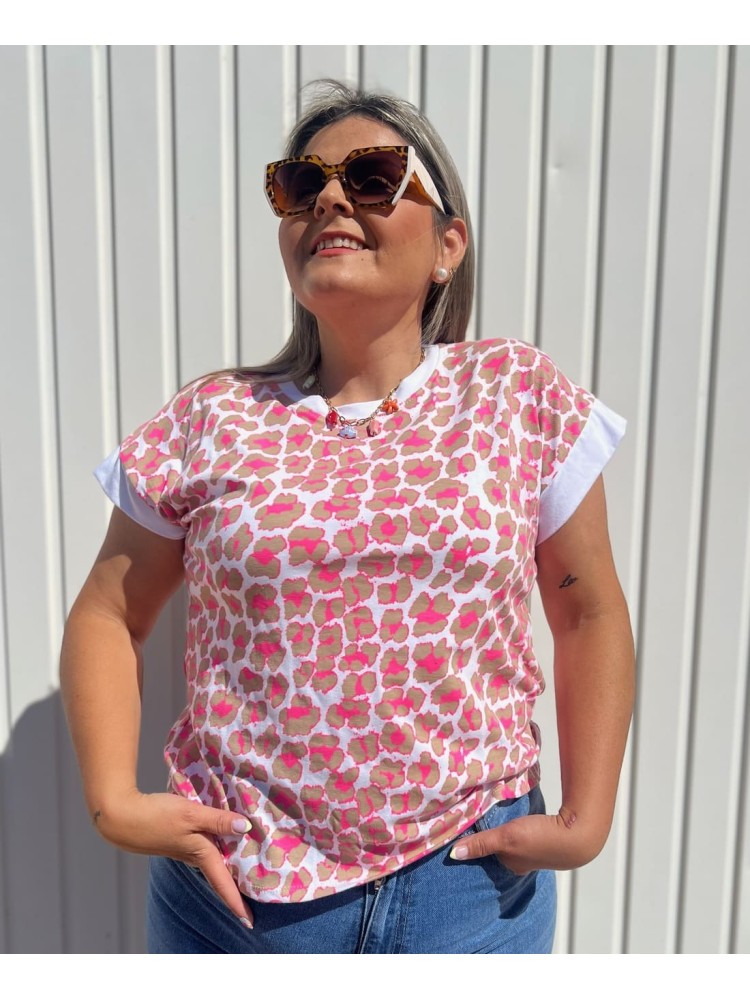 Camiseta Leopardo Flúor