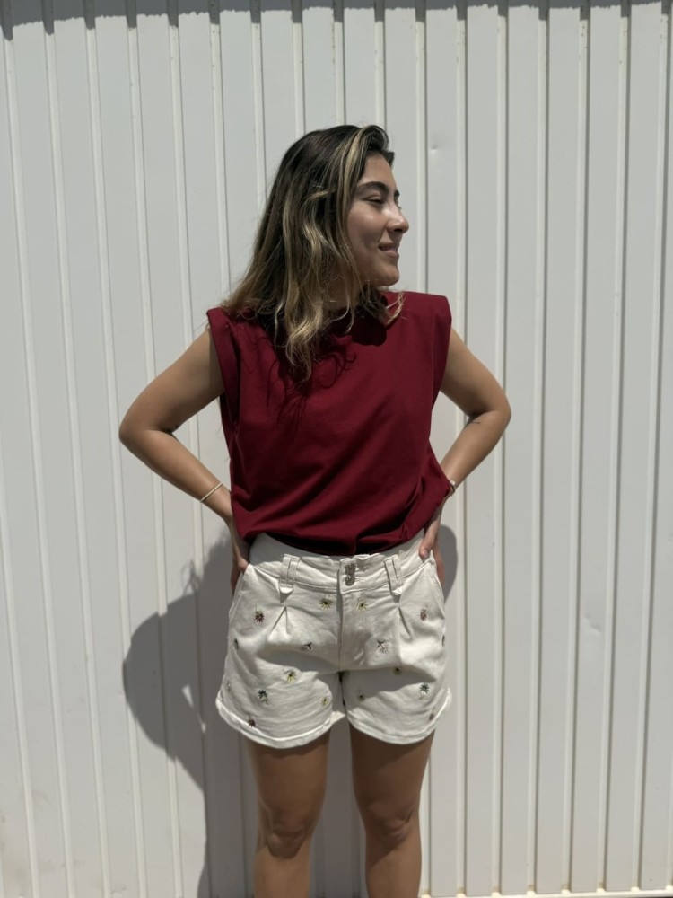 Pantalón Bordado Flores