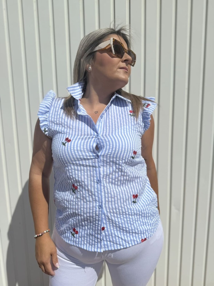 Camisa Rayas Cerezas