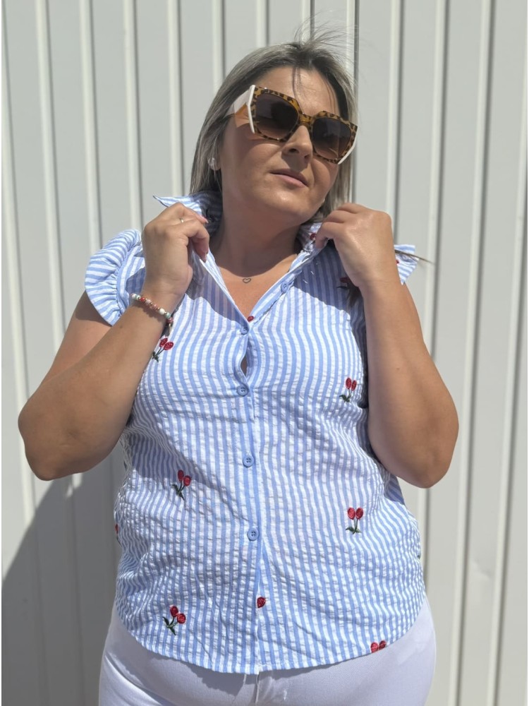 Camisa Rayas Cerezas