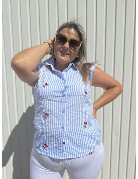 Camisa Rayas Cerezas