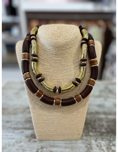 Colgante Madera Dorado