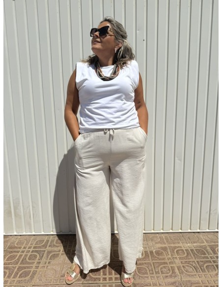 Pantalón Palazzo Taky Beige