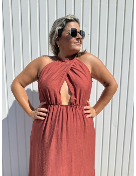 Vestido Cruzado Teja