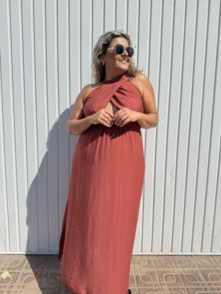 Vestido Cruzado Teja