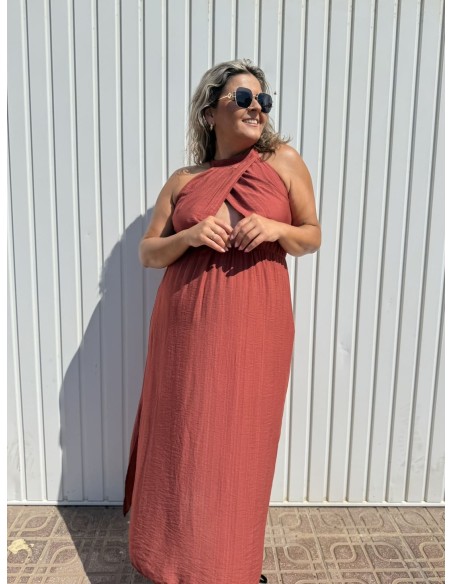 Vestido Cruzado Teja