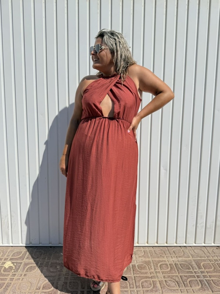 Vestido Cruzado Teja