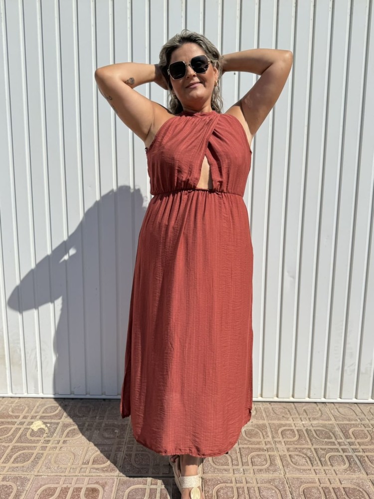 Vestido Cruzado Teja