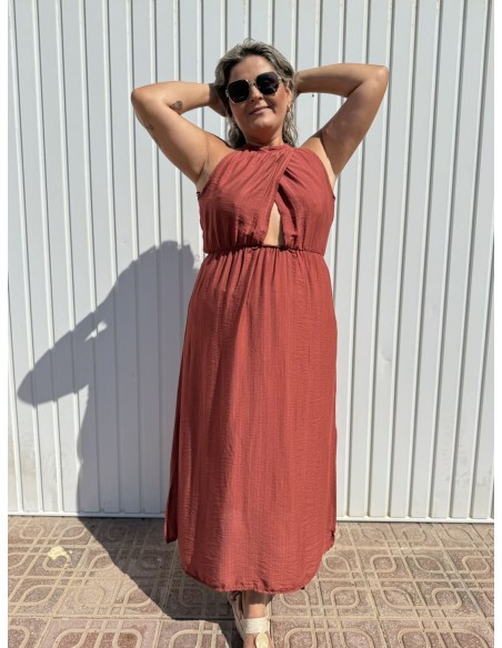 Vestido Cruzado Teja