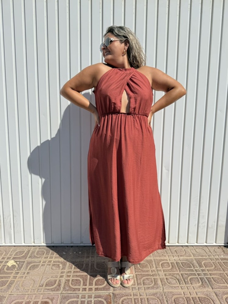 Vestido Cruzado Teja