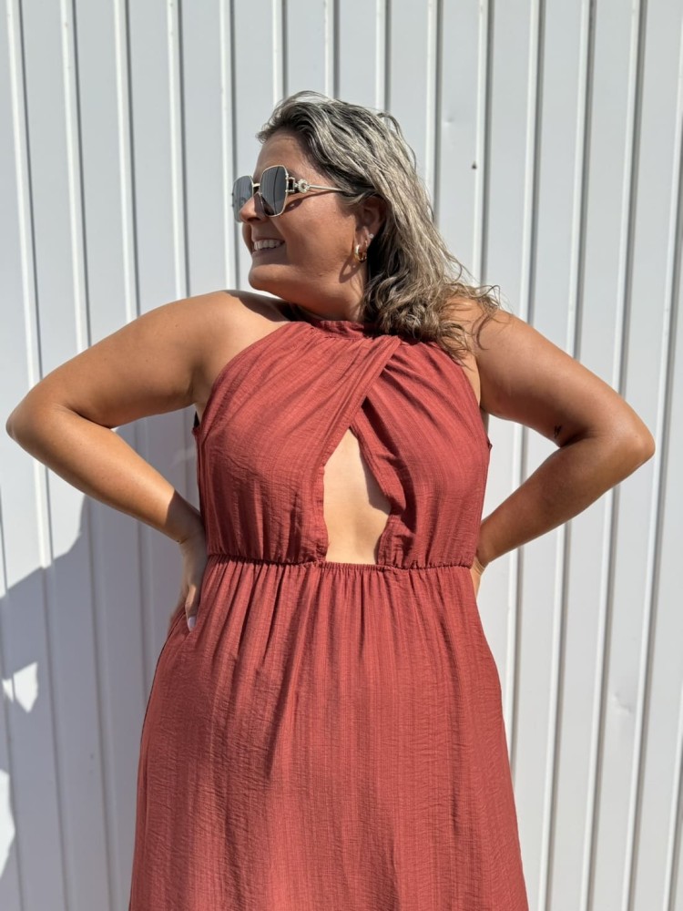 Vestido Cruzado Teja