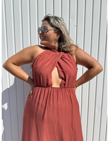 Vestido Cruzado Teja