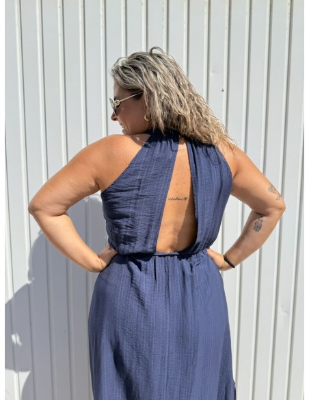 Vestido Cruzado Azul Marino