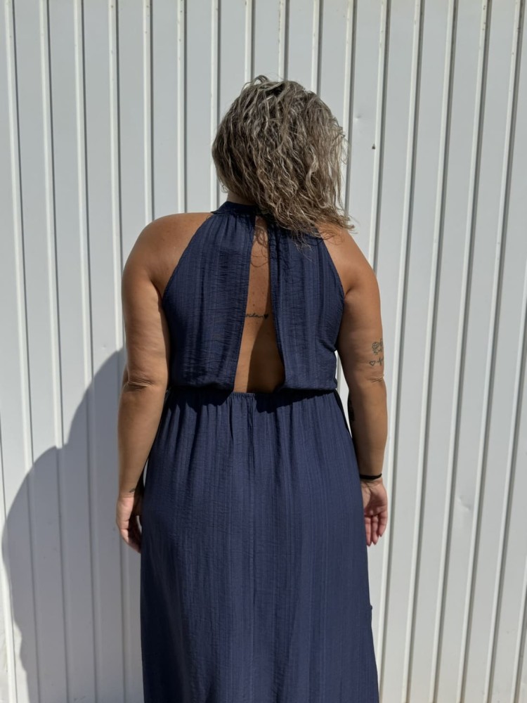 Vestido Cruzado Azul Marino