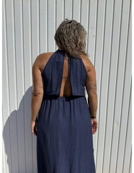 Vestido Cruzado Azul Marino