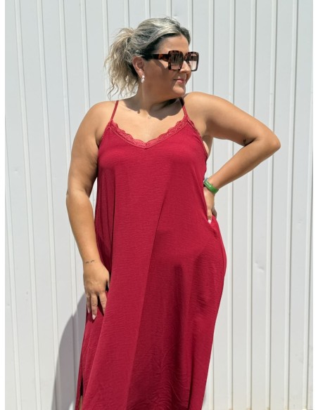 Vestido Lencero Granate