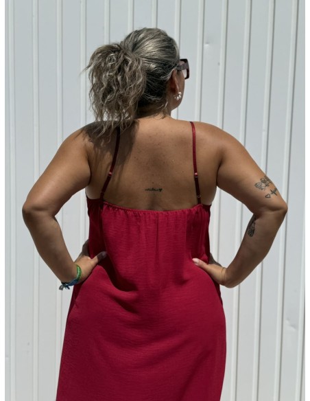 Vestido Lencero Granate