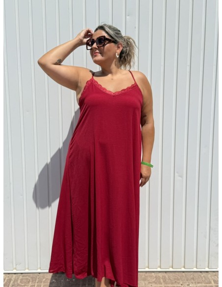 Vestido Lencero Granate