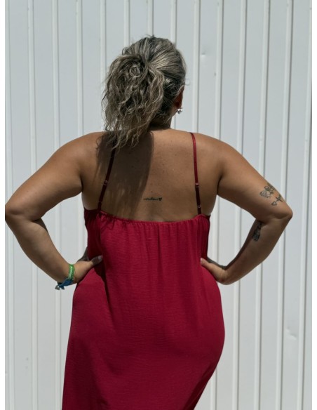 Vestido Lencero Granate