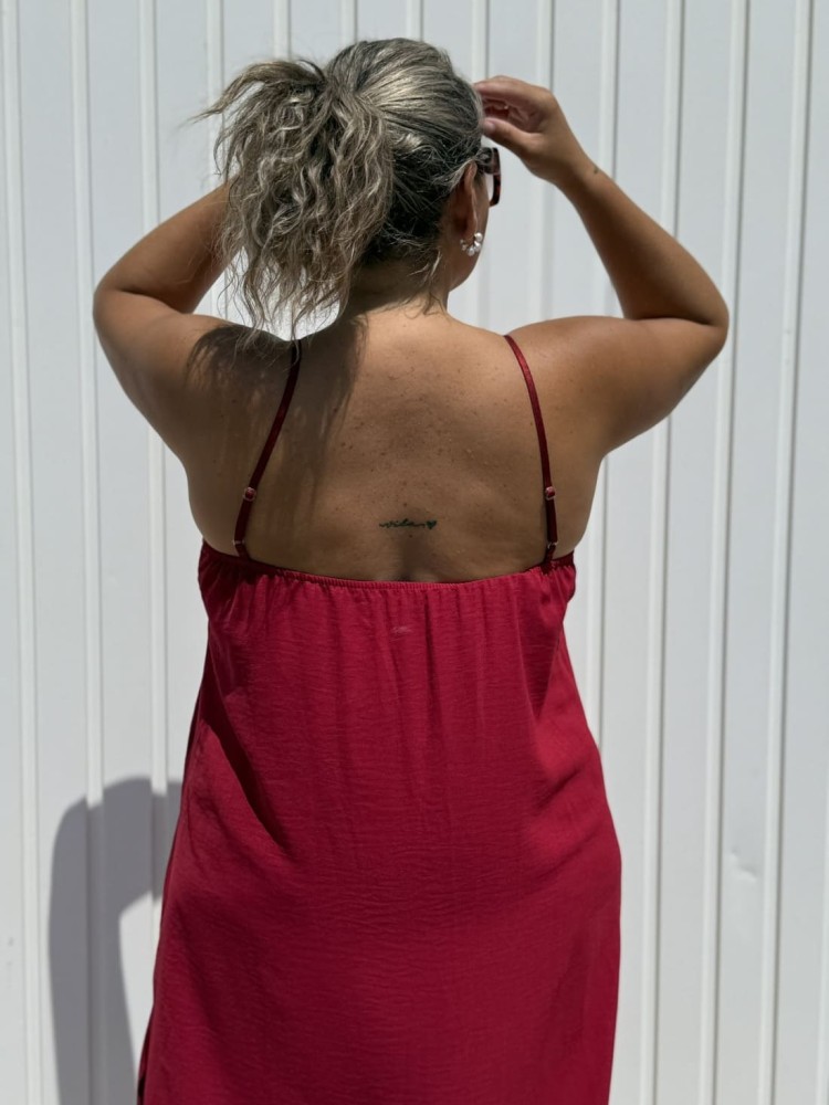 Vestido Lencero Granate