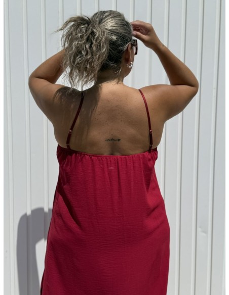 Vestido Lencero Granate