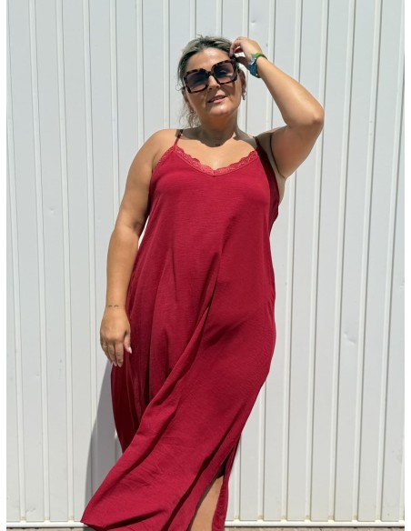 Vestido Lencero Granate