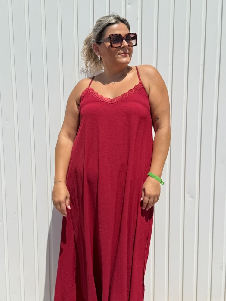 Vestido Lencero Granate