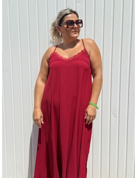 Vestido Lencero Granate