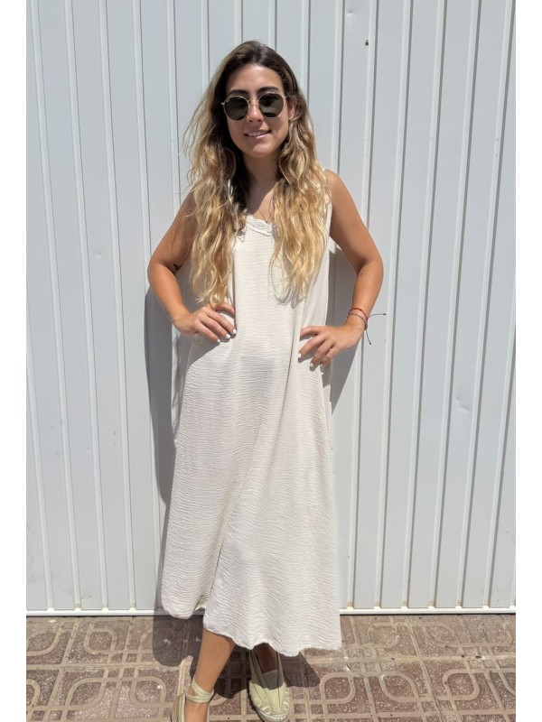 Vestido Lencero Beige