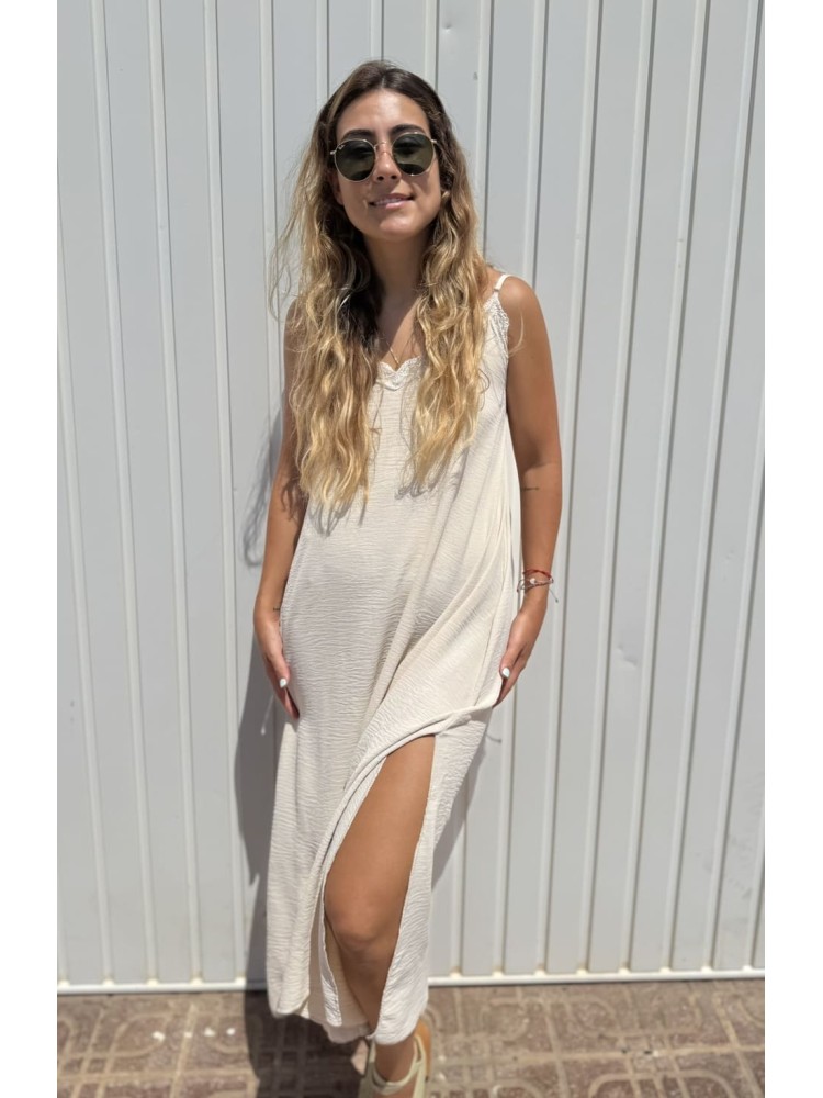 Vestido Lencero Beige
