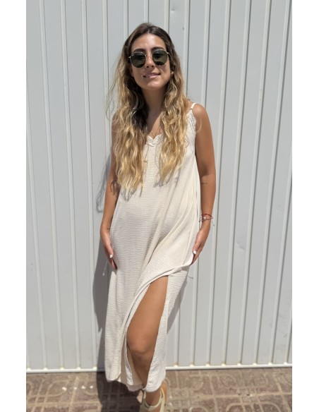 Vestido Lencero Beige