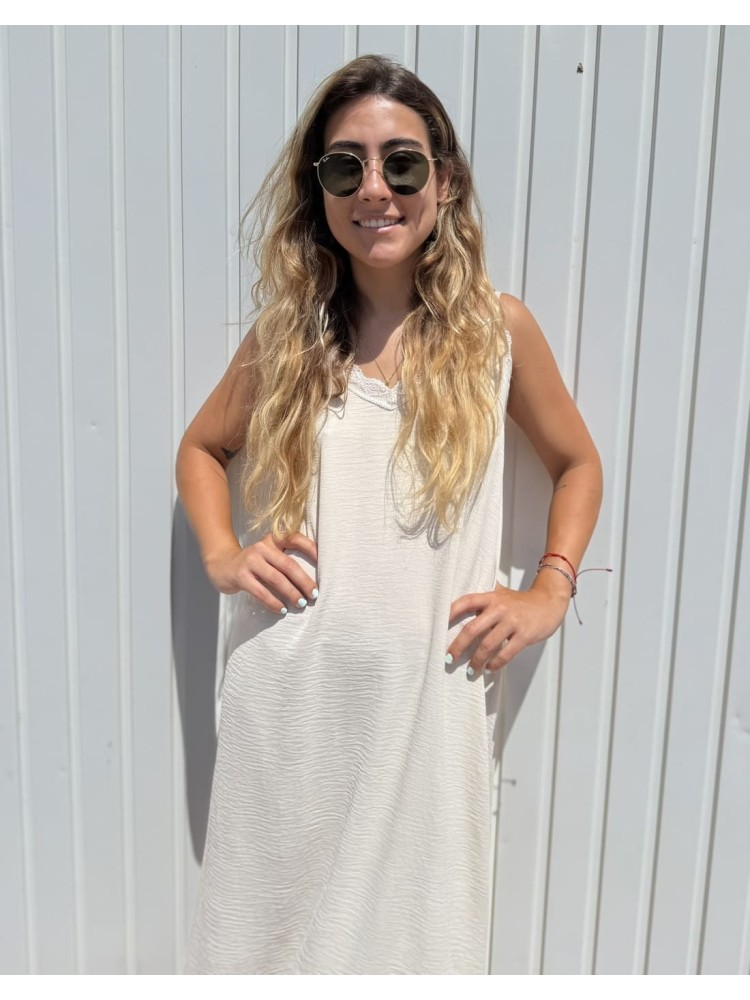 Vestido Lencero Beige