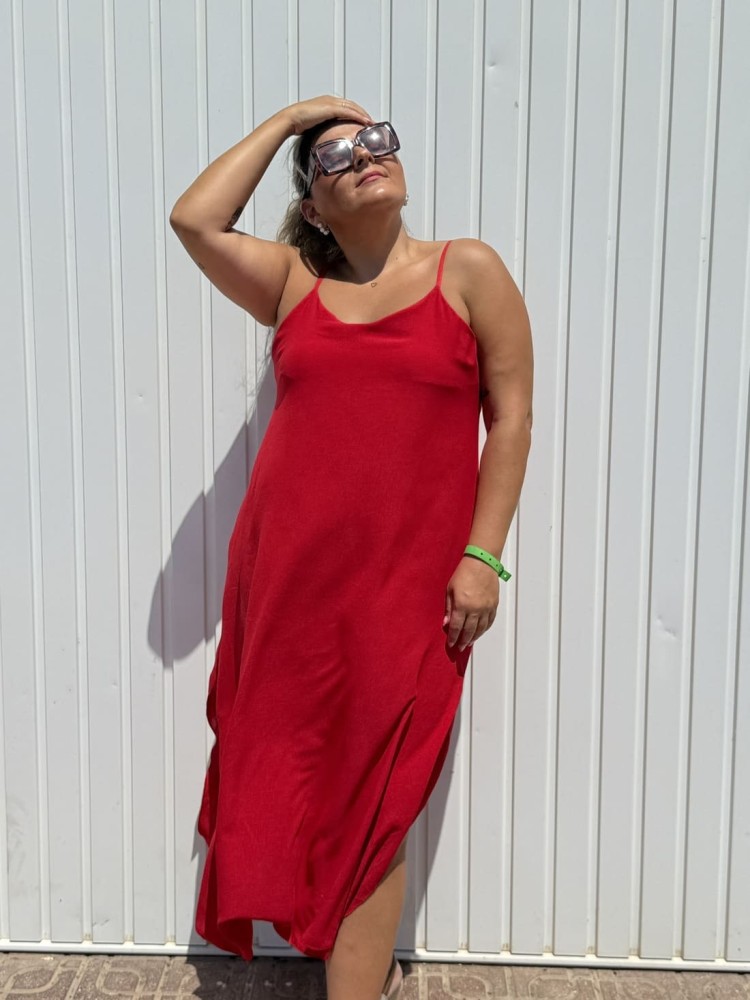 Vestido Neco Lazada Rojo