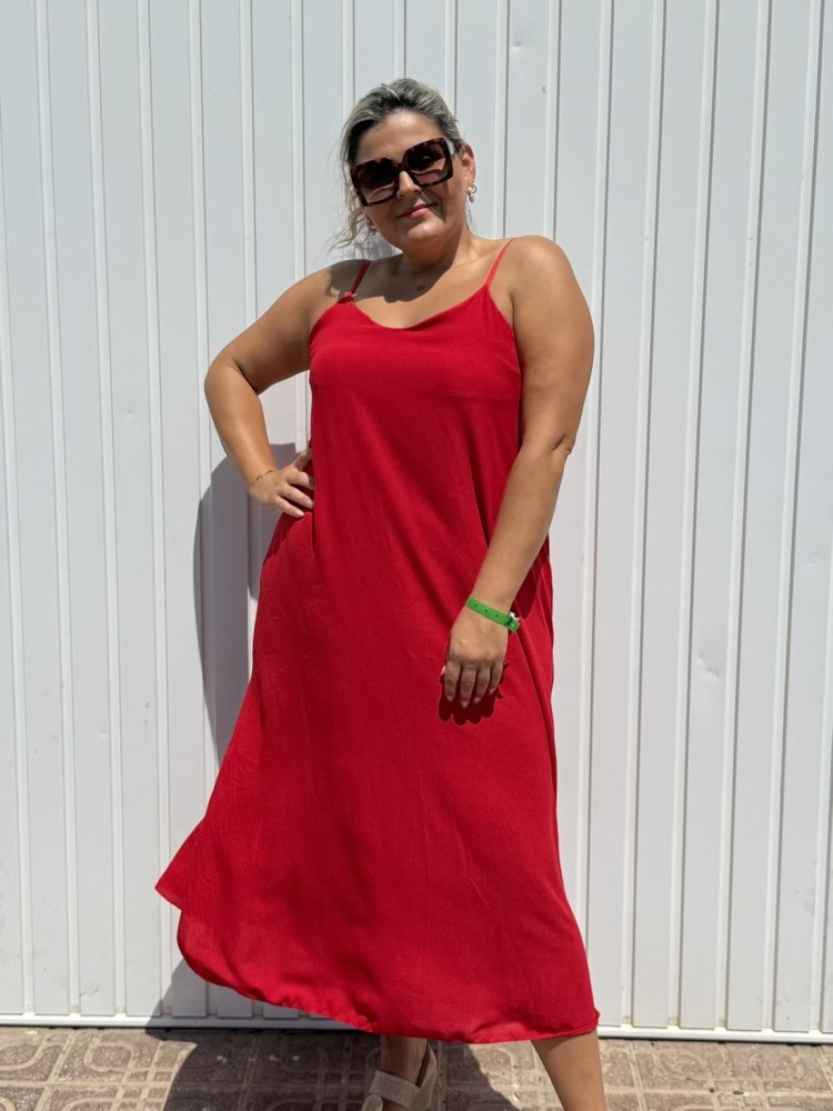 Vestido Neco Lazada Rojo