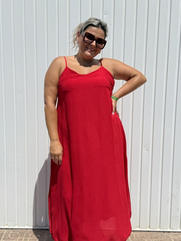 Vestido Neco Lazada Rojo