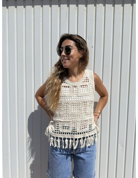 Top Crochet Ecru