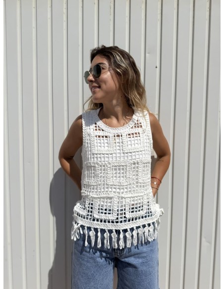 Top Crochet Ecru