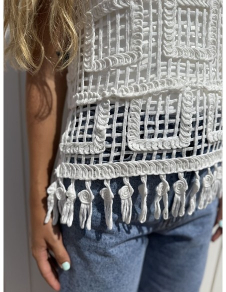 Top Crochet Ecru