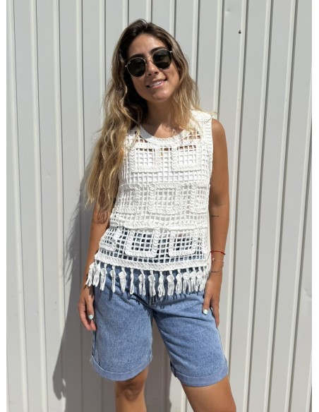 Top Crochet Ecru