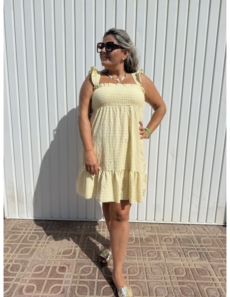 Vestido Vichy Corto Amarillo