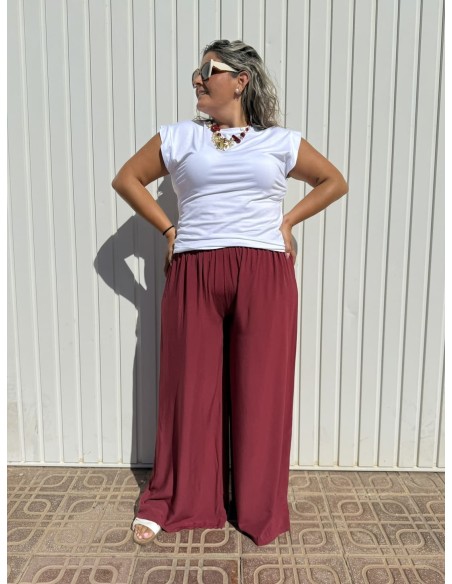 Pantalón Palazzo Nuevo Granate