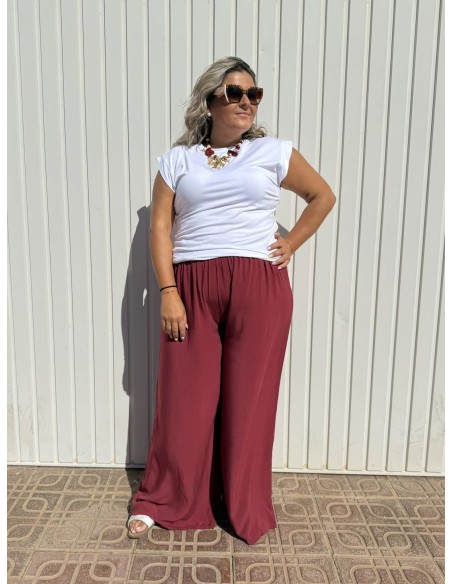 Pantalón Palazzo Nuevo Granate